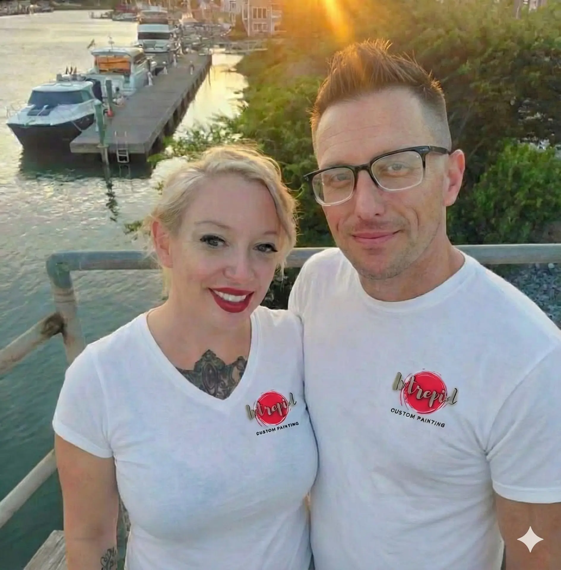 Jessica and Kristian Barnes, owners of Intrepid Custom Painting & Design, on the Delaware coast